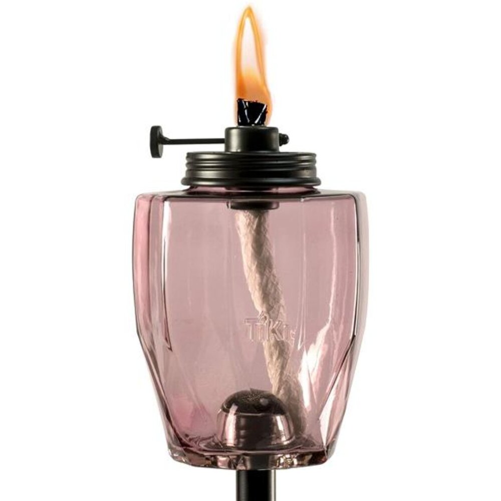 Adjustable Flame 64" Glass Torch – Pink Decorative Lighting for Outdoor Lawn